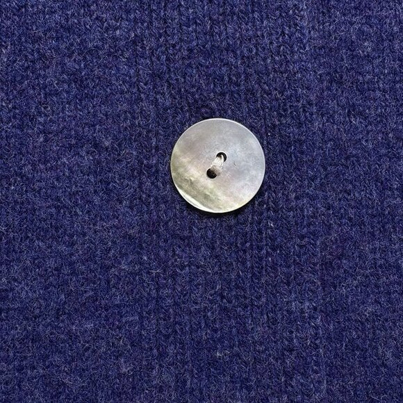 NEWTON TRADING Women Lambswool Sweater Sz 1X Blue Button Front Pockets 22-6 - Picture 10 of 12